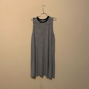 Black & White Striped Sleeveless Dress